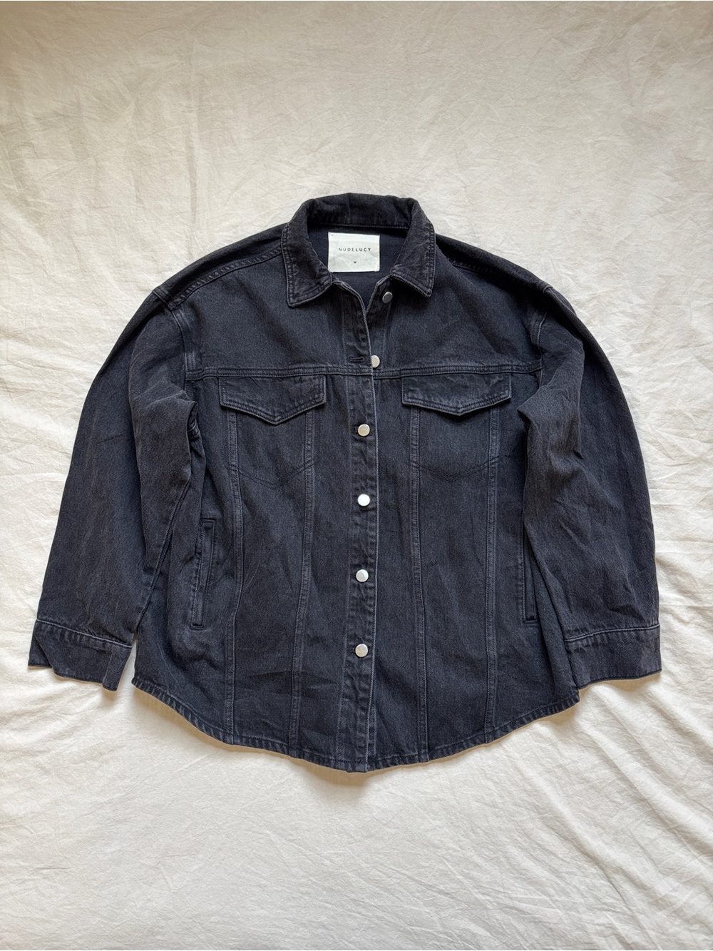 Nude Lucy Organic Denim Jacket Vintage Black Women’s Size M